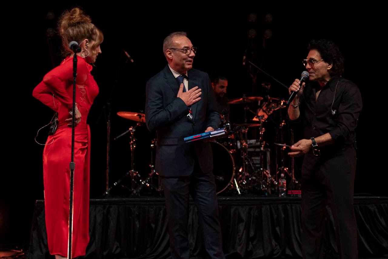 On stage with Andy